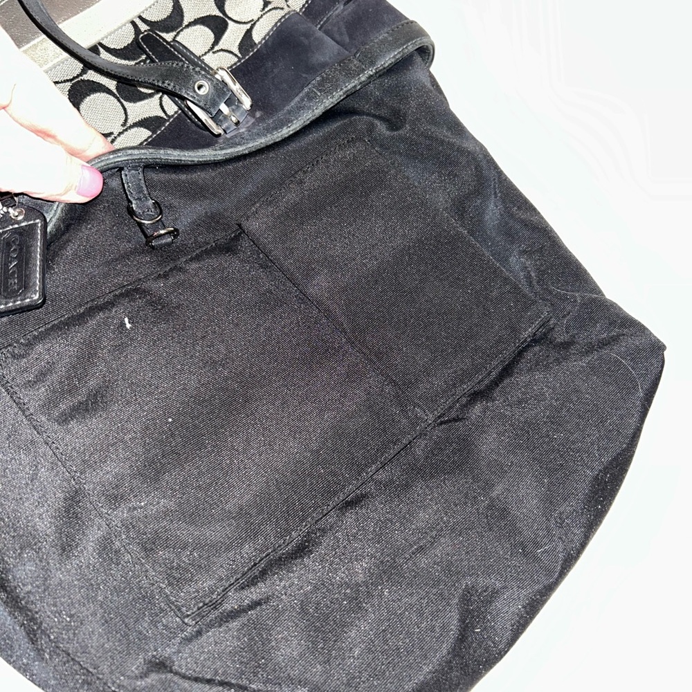 Coach Black and Gray Patterned Tote - Picture 9 of 12